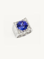 Veleka Deep Blue Sapphire Square Ring