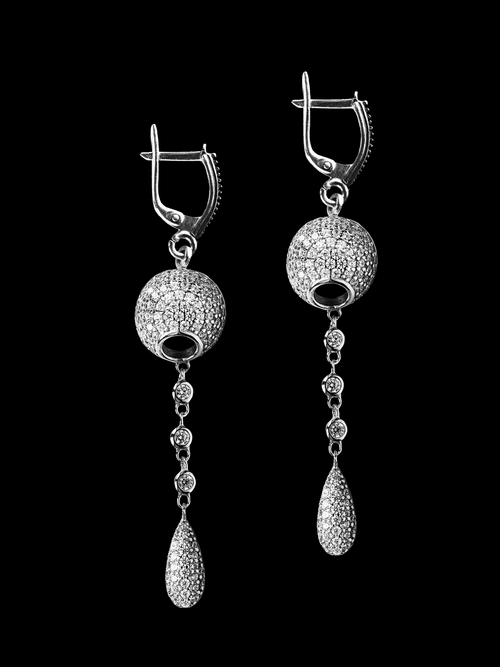 Maritsa Diamond Ball Pendant Earrings