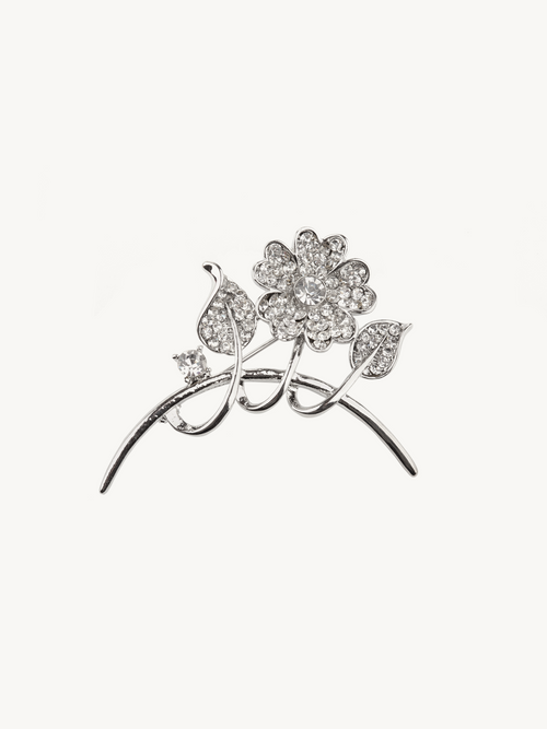 Struma White Gold Floral Brooch