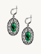 Veleka Drop Dangle Malachite Earrings