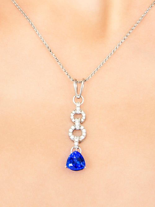 Veleka Sapphire Trilogy Pendant Necklace