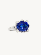 Veleka Deep Blue Sapphire Princess Ring