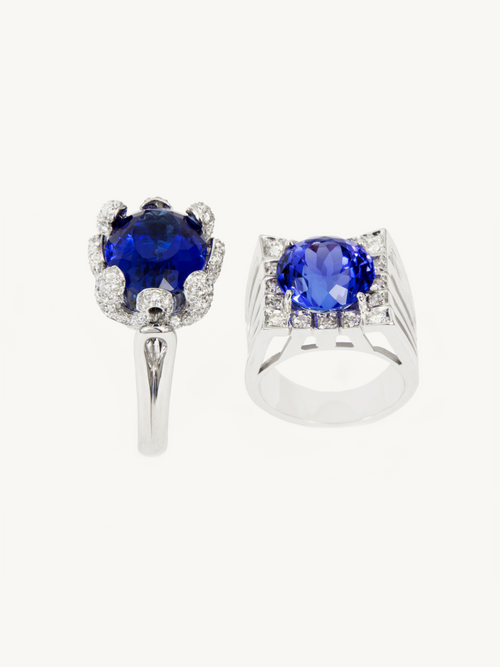 Veleka Deep Blue Sapphire Princess Ring