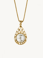 Yantra Pearl Drop Pendant Necklace